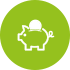 Green And White Piggy Bank Icon